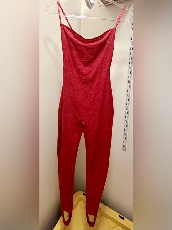 naked wardrobe Pants - Naked Wardrobe Stretch Lace Tank Stirrup Jumpsuit